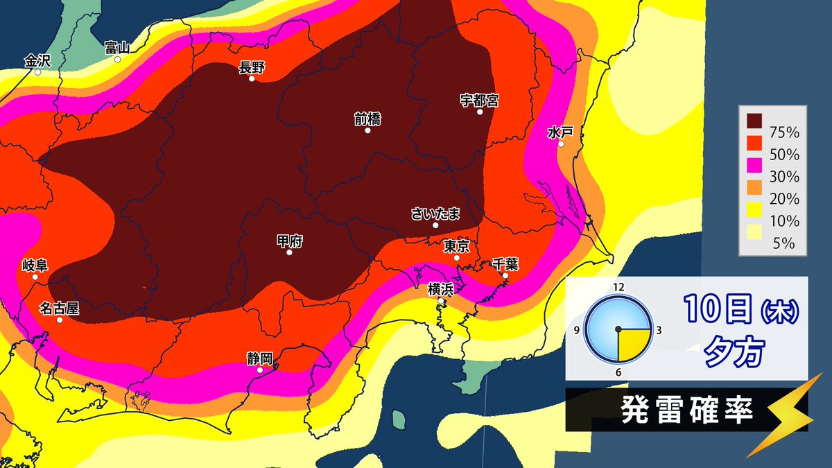 えげつない発雷確率になっています。いったいどうなってしまうのか⚡️