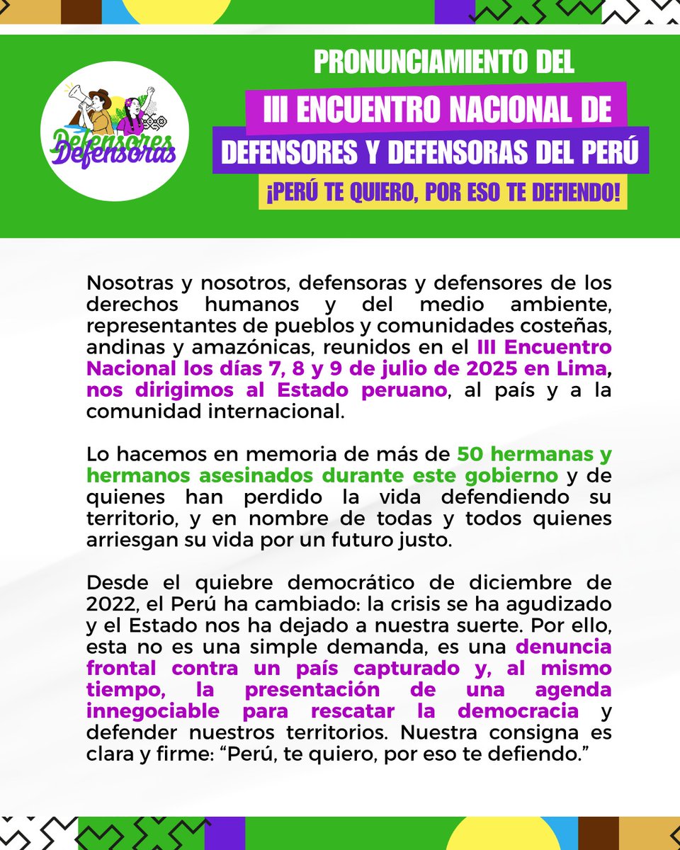 Defensoras y Defensores del Perú tweet media