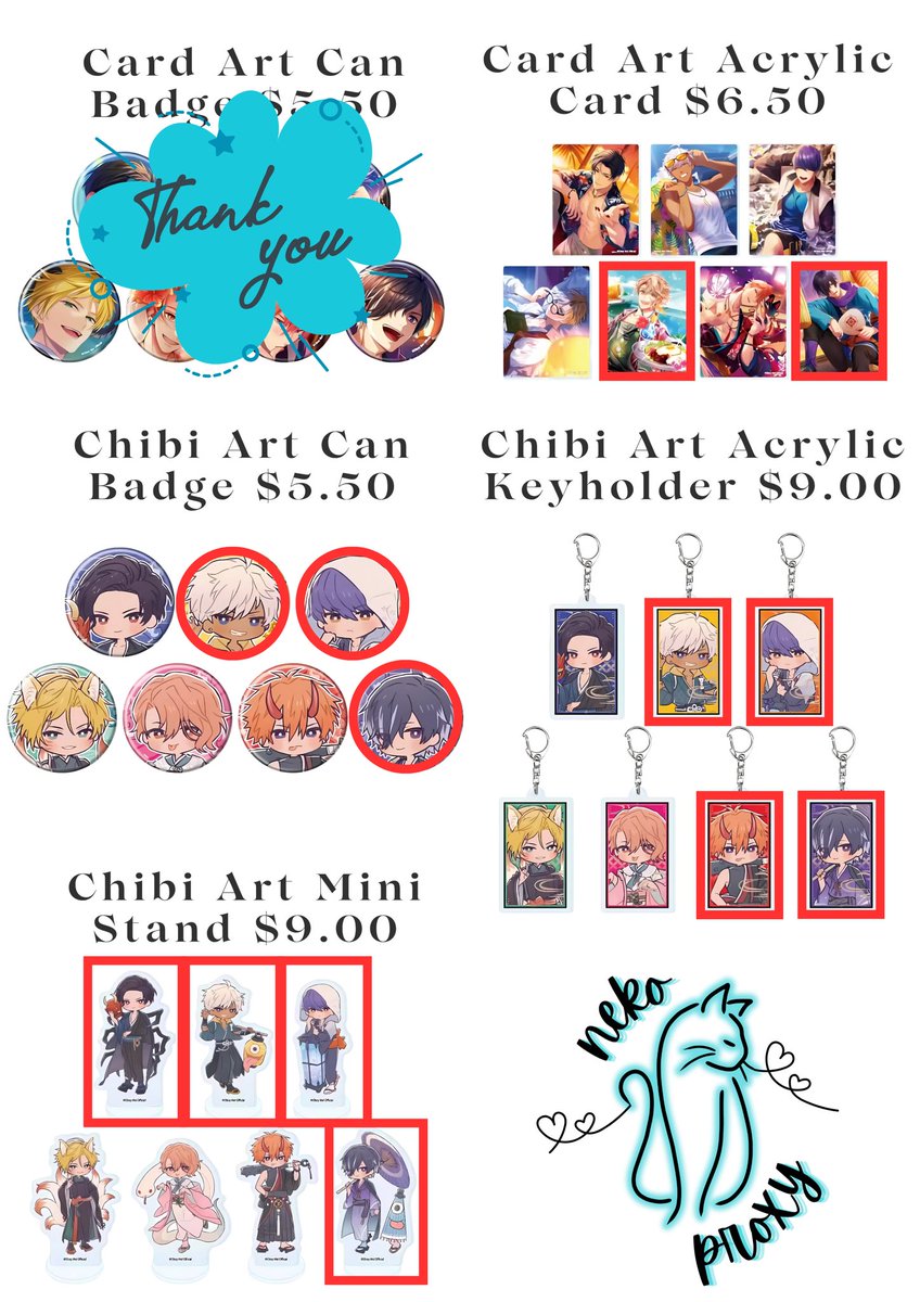 NekoProxyInfo's tweet photo. LAST CHANCE! Here is the current status! I’m placing the order in about 12 hours from now ⏰

DM to inquire about claiming any item with a red border! https://t.co/0F3UynAjpy
