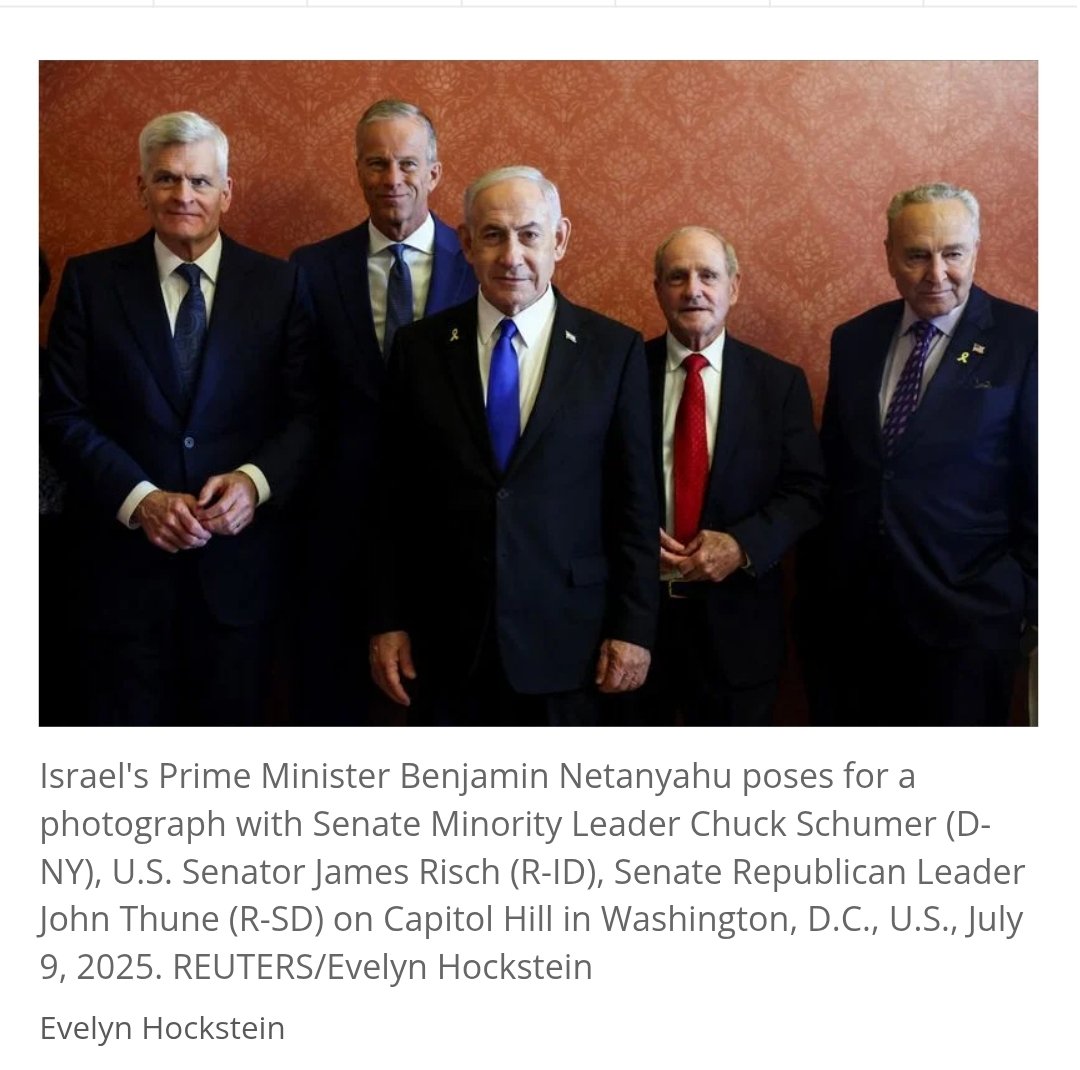 Democratic Party leader Chuck Schumer just met with indicted war criminal Netanyahu after Israel announced plans to force 600,000 Palestinians into concentration camps in Rafa, a city that lies in ruins. 

The Democrats, like the Republicans, are a party of genocide.