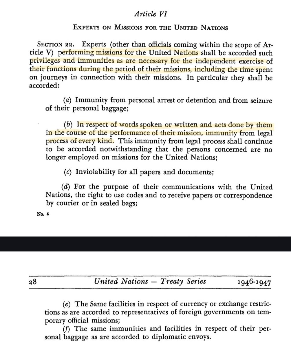 By sanctioning a UN Special Rapporteur, the US may be in violation of the 1946 Convention on Privileges and Immunities of the UN. As an expert on UN mission, SR Albanese is entitled to immunity from legal process of any kind. Which UN member will take the US to the ICJ over this?