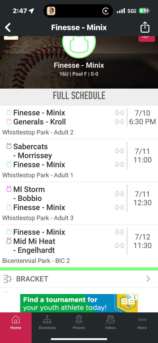 Very excited to be playing in the Blue Chip tournament this weekend with my team!! Finesse Minix 16U💙🤍
