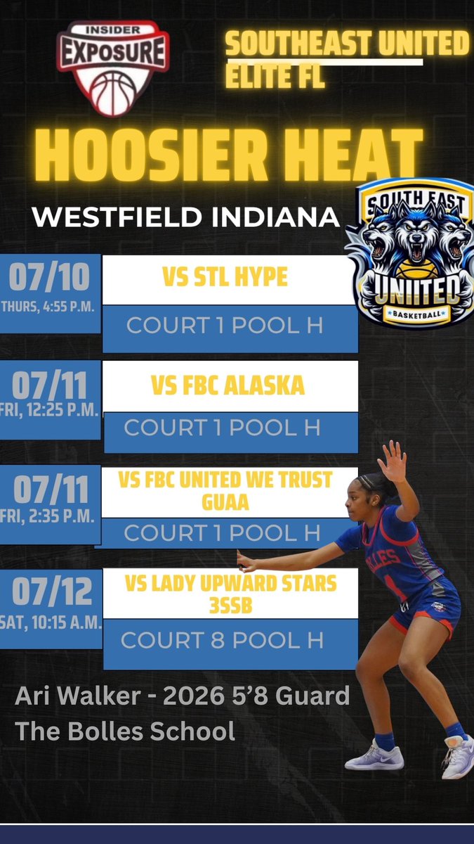 Walkerr_Arianna's tweet image. Excited to play in the Hoosier Heat. Coaches here’s my schedule, hoping you can come check my teammates and I out!!
@CoachLandoOTOD @InsiderExposure @BollesHoops @southeastunited