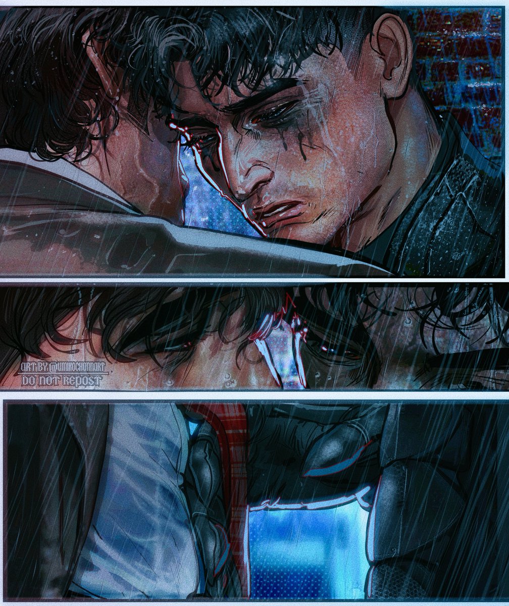 umikochannart's tweet image. Bruce’s mask is broken so Clark has to act quick, he risks his cover in his civil form uses his powers to take Bruce to a safe place, out of people’s view before his identity gets found out 🏃♀️ #superbat