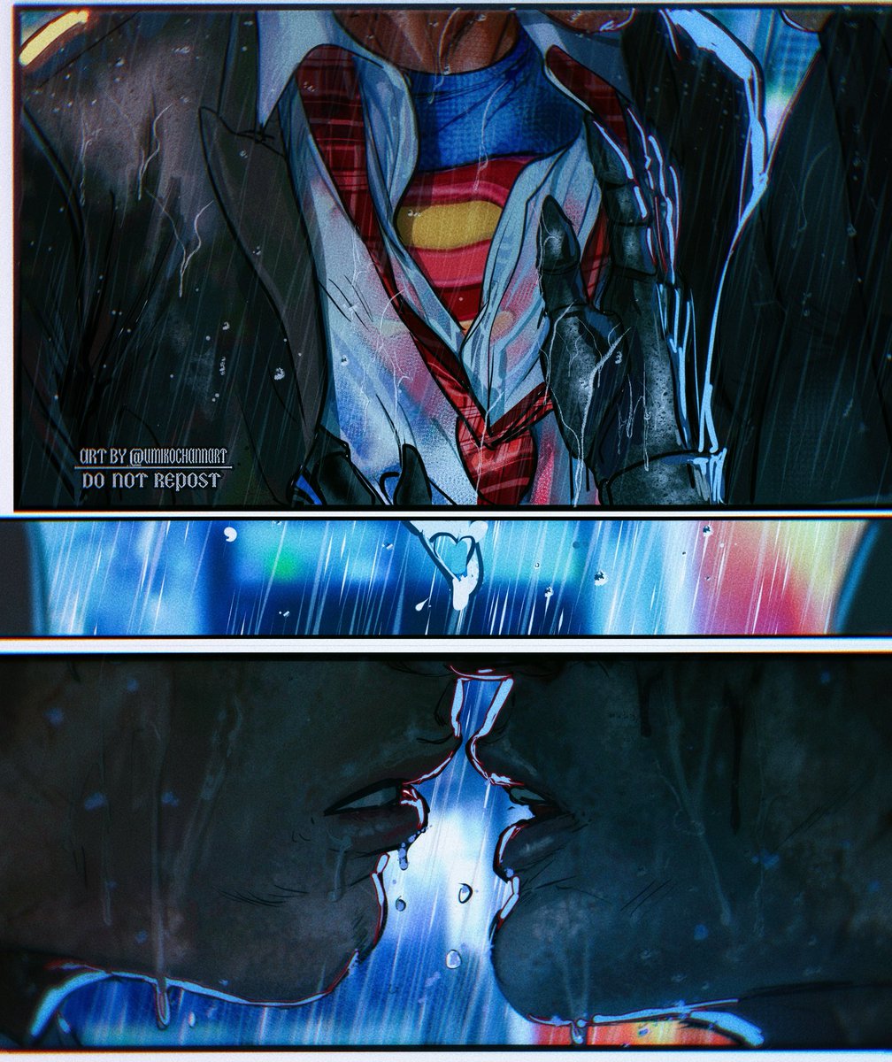 umikochannart's tweet image. Bruce’s mask is broken so Clark has to act quick, he risks his cover in his civil form uses his powers to take Bruce to a safe place, out of people’s view before his identity gets found out 🏃♀️ #superbat