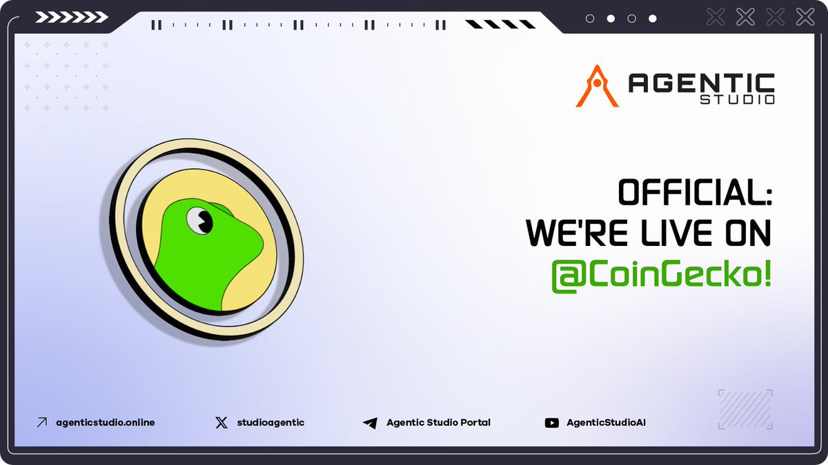studioagentic's tweet image. ✅ 🐸 Official: We're live on @CoinGecko! 

Thanks to their team for lightning-fast due diligence and recognizing our project's legitimacy. This is only the beginning of Agentic Studio's dominance!

coingecko.com/en/coins/agent…