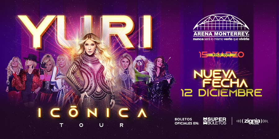 ¡ <a href="/OficialYuri/">Yuri</a> en Arena Monterrey! 🤩 Su #IcónicaTour llega el 12 de diciembre. Tras "Euforia", este show será espectacular. 

¡No te lo puedes perder!

🎟️👉 superboletos.com/landing-evento…