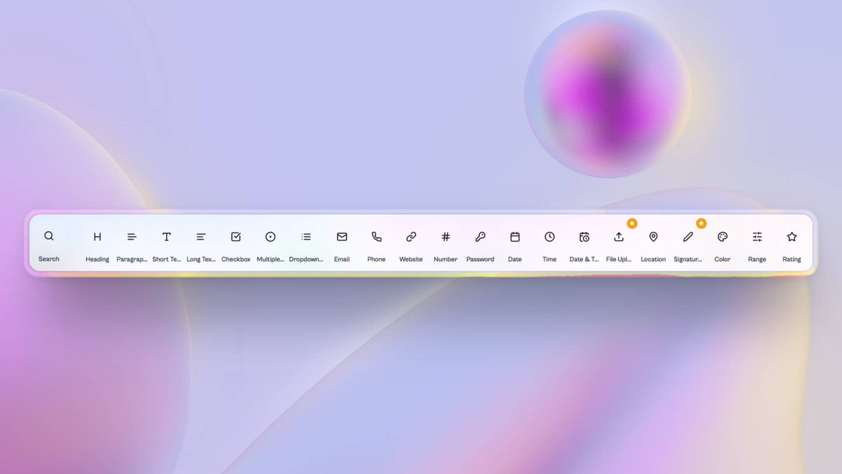 DummyForms's tweet photo. New dock, who's this? 💅

Introducing field dock, inspired by the MacOS dock. Users have access to the field dock on both standard and interactive form builders. This update was built to make user experience when adding fields to your form 10x better.

Let us know your feedback! https://t.co/ErLua1WVts