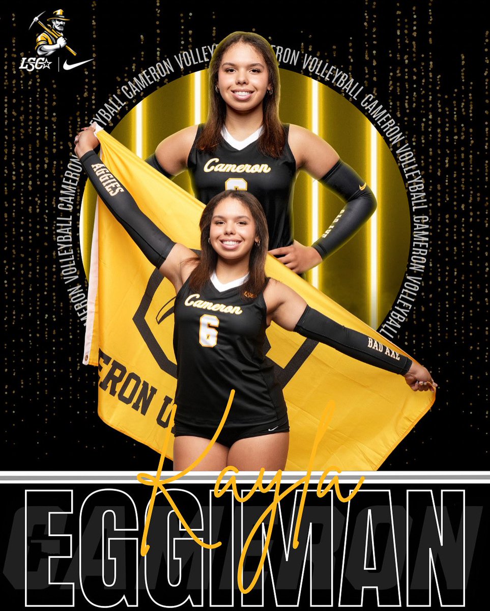 cuaggiesvb's tweet image. Next returner,

✨Kayla Eggiman✨

⛏️ Class: Sophomore
⛏️ Hometown: Bellevue, NE
⛏️ Major: Criminal Justice
⛏️ Favorite thing about Cameron: “Since coming to Cameron, I have had the ability to grow not only as an athlete, but a student and person as well.”
