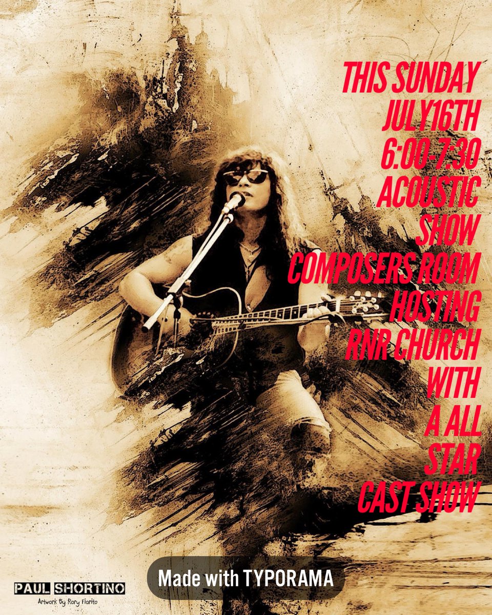 PaulShortino's tweet image. Welcome back my friends to the show that never ends .At the #ComposersRoom Please come and Attend My Acoustic Show 6:00-7:30 .Then Hosting RNR Church from 8:00 -10:30 performing with all Star Cast of Musicians and singers .