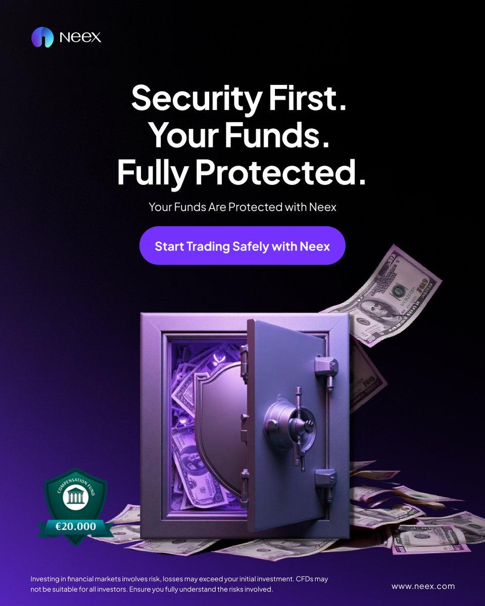 Neex_Global's tweet photo. 🔐 Trust matters in trading.
At Neex, your funds are protected with segregated accounts, strong regulations &amp; €20,000 insurance via The Financial Commission.
✅ Trade with confidence — we’ve got your back.
🔗 https://t.co/37sj3OtbCi

#Neex #FundProtection #SecureTrading https://t.co/btxr7AMjH5