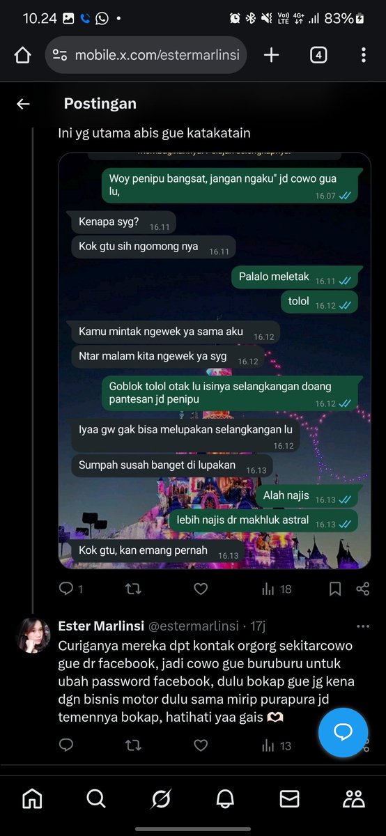 estermarlinsi's tweet photo. WARNING!!! Penipuan berkedok bisnis pake profil temen !!!Plis viralin katain sekalian penipunyaa, karena sampe skrg dia masih pake foto cowo gue, bantu report juga nih nomornya +62 851-3523-0990 +62 812-6477-7369 +62 821-7432-1812 https://t.co/0A7OLnULgm