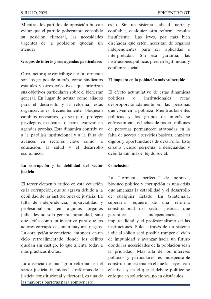 #OpiniónEpicentro <a href="/Vientomares/">Eduardo A. Mayora</a>: Más allá de los intereses políticos y particulares, es indispensable construir un sistema en el que las leyes sean efectivas y en el que el debate político se enfoque en soluciones, no en obstáculos.