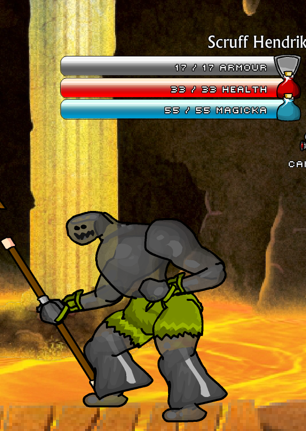 Picked up Swords and Sandals again since I used to play it when it was just a Flash game, I forgot the characters looked like this.. I love this game and this lil guy