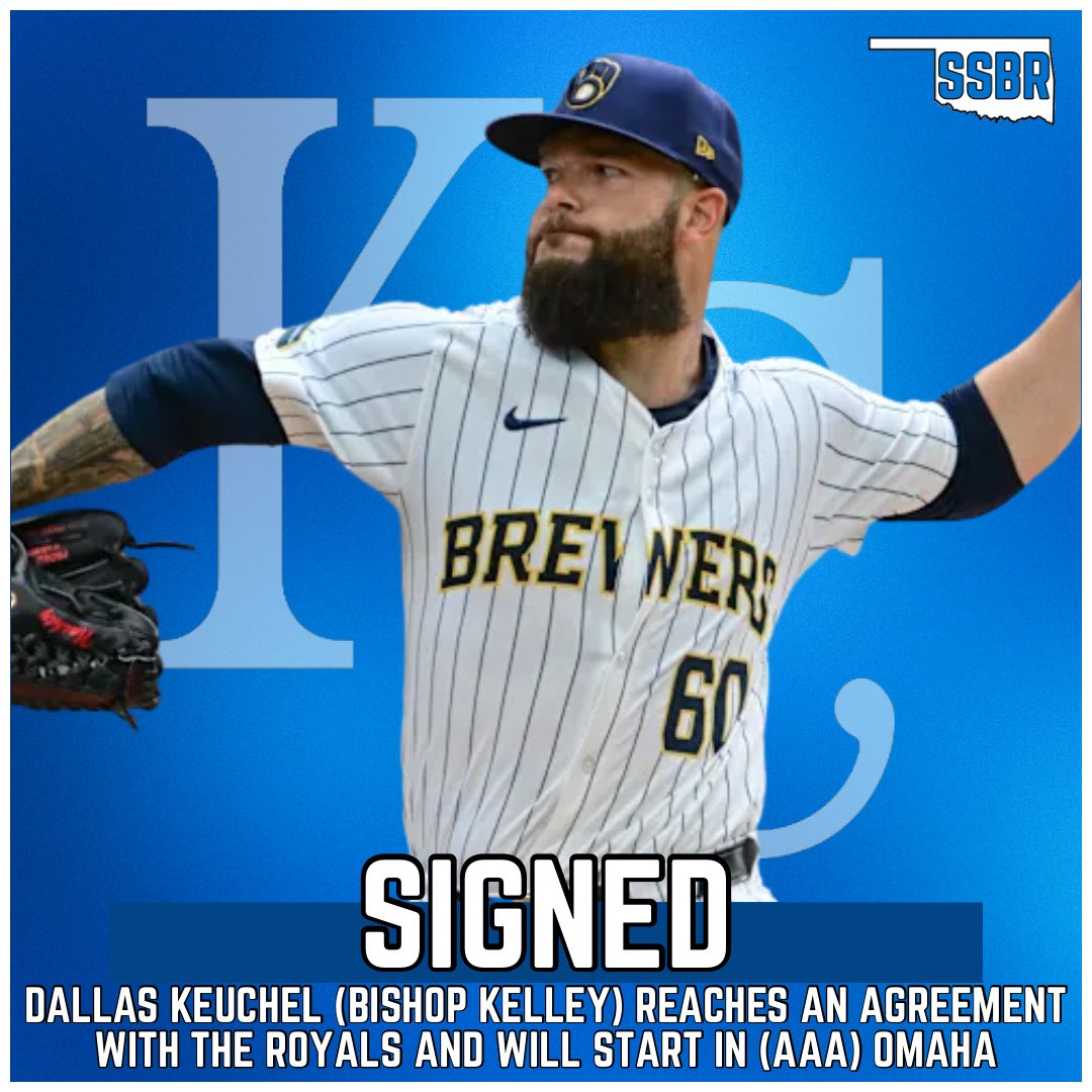 Dallas Keuchel (Bishop Kelley HS) has signed an agreement with Kansas City after a workout last week. He will start in (AAA) Omaha and will make a prorated $2 M if he reaches MLB

Keuchel won a Cy Young with Houston in 2015. He last pitched for Milwaukee in 2024

#SoonerStatePros