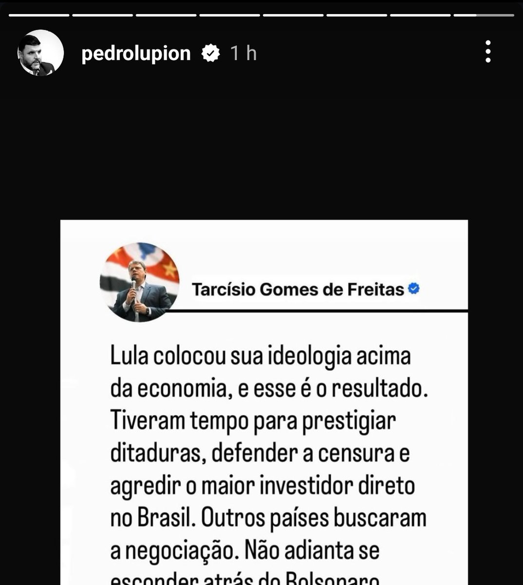 LulaNo1o's tweet photo. Líder da bancada do agro fica do lado de Trump e Tarciso. Liderando para o abismo. https://t.co/UULKUynamO