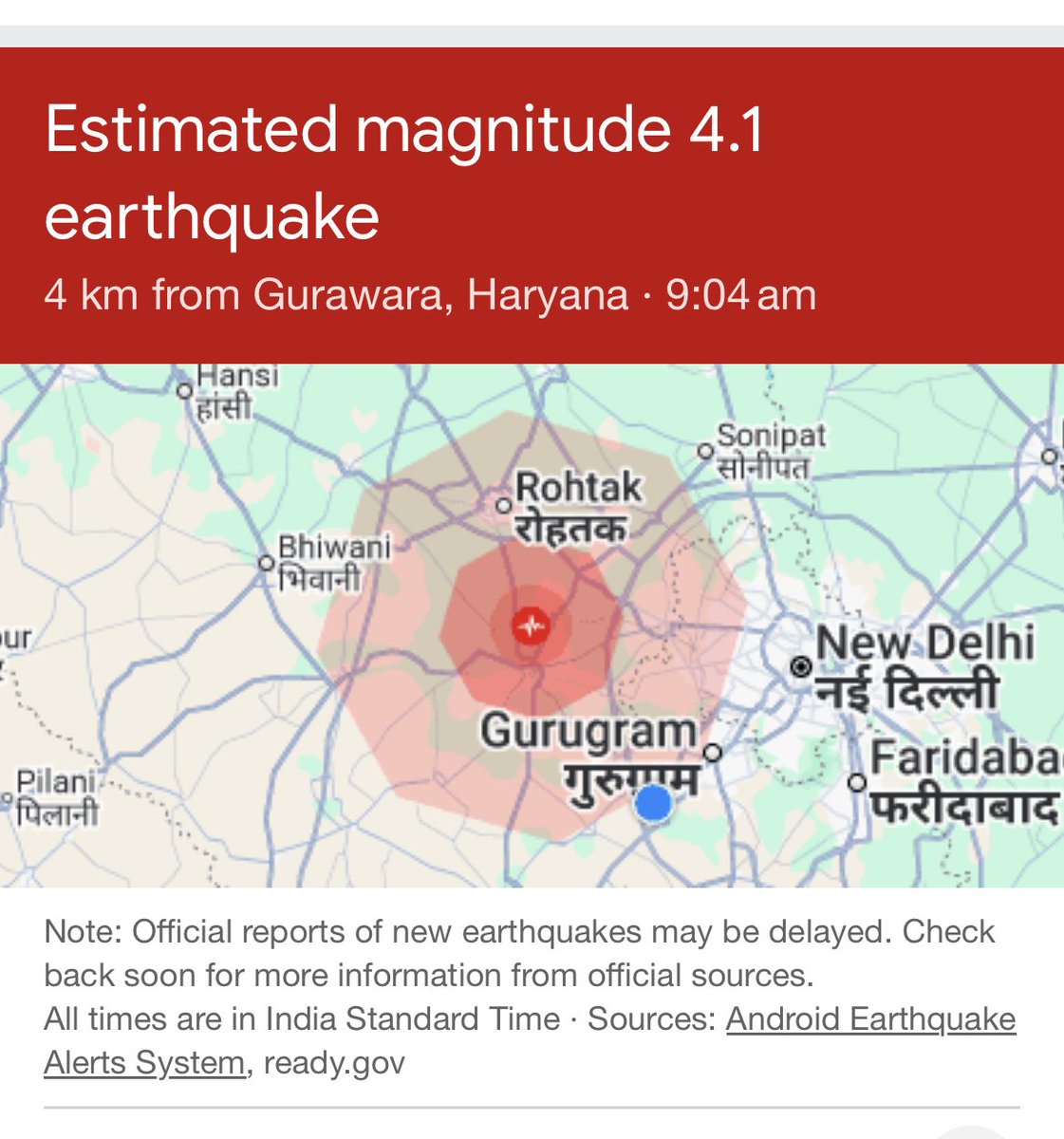 rdushyantr's tweet photo. So estimated magnitude is around 4.1 https://t.co/P1HynYLeL4
