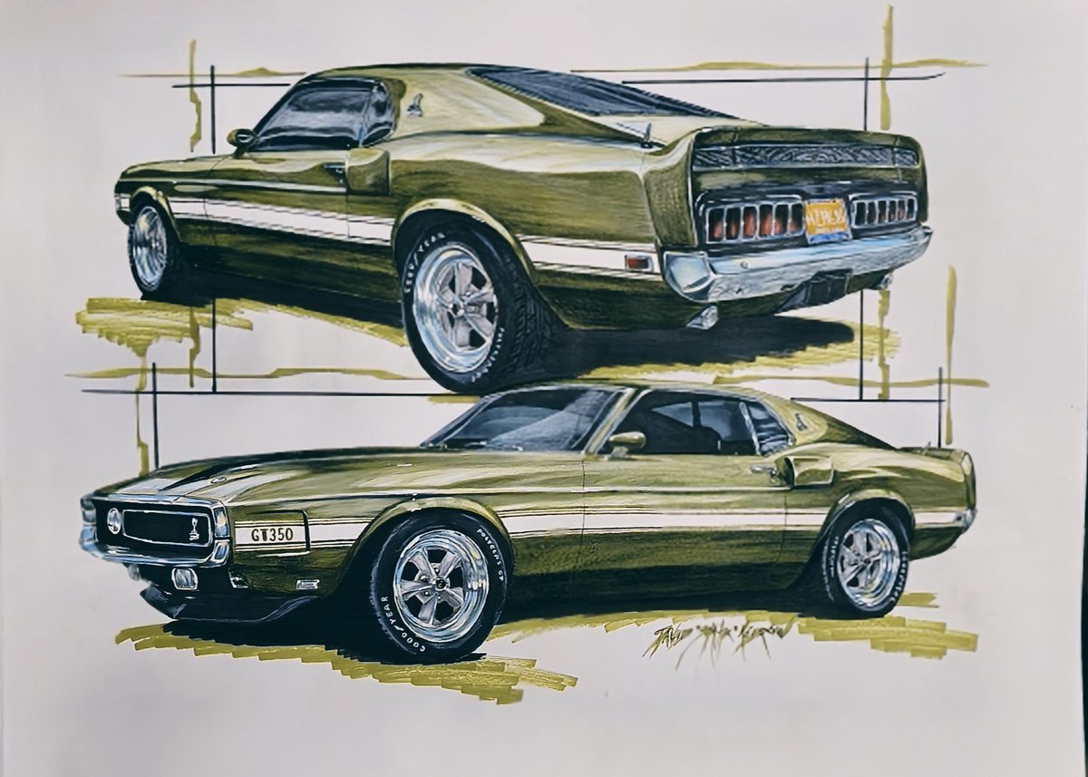 XstaticDetroit's tweet photo. 1970 #shelby #mustang #gt350 hand drawn in "Jade Black"

 #xstaticdetroit https://t.co/LLQRDMuIxL