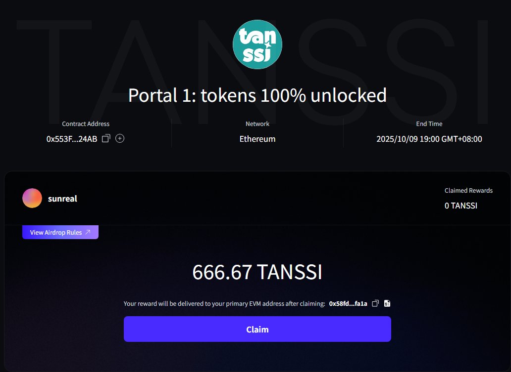 今天才想到去看下 <a href="/TanssiNetwork/">Tanssi</a> 
 <a href="/Galxe/">Galxe</a>  给了666个
现价 0.075 一个 小50刀吧
之前还是女菩萨  <a href="/xincctnnq/">币圈女菩萨 | Pizza披萨🍕</a> 写的教程，3QQQQ!!!