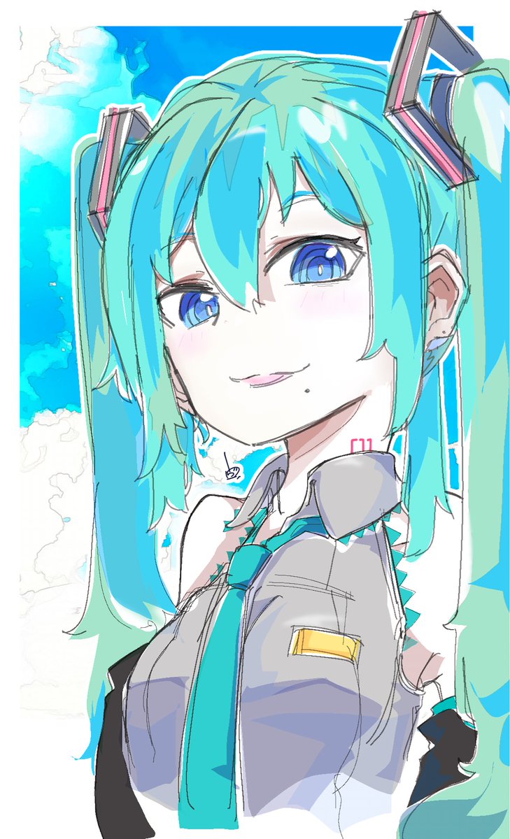 初音ミク 「」|ヴォルさん.⚡️✌︎('ω'✌︎ )⚡︎のイラスト