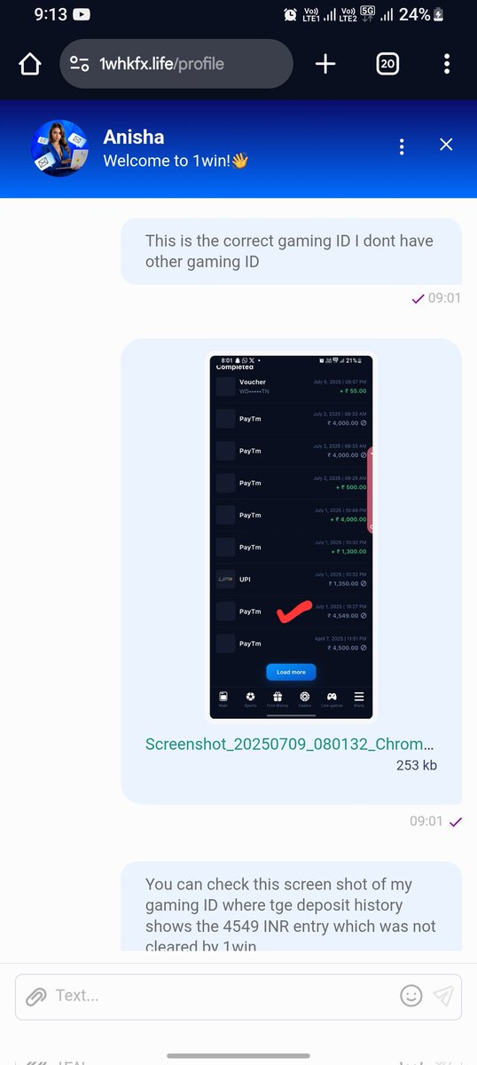 Sunilks1010's tweet photo. @1winPro I am fed up with your Support Team
I am sharing you screen shots where you can see what kind of help your support team is giving to the players https://t.co/HXanDf11R1