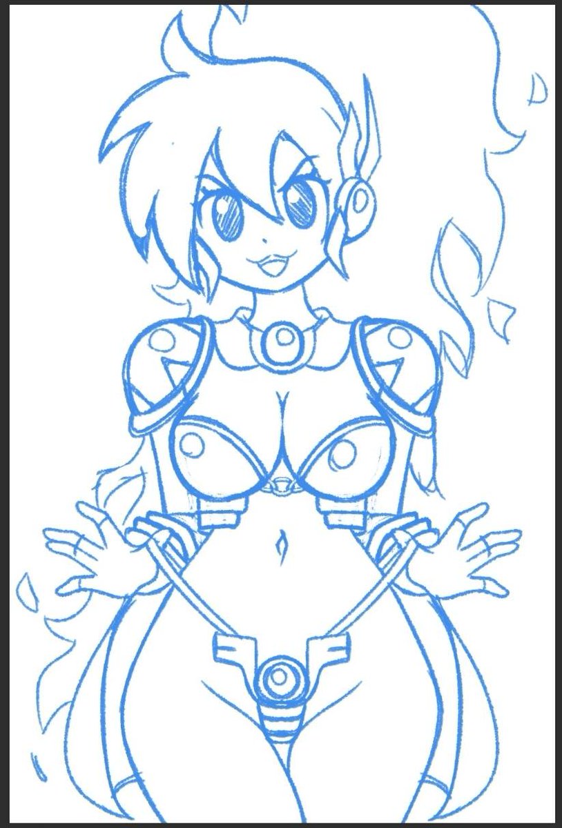 Shantae bikini armor sketch #Shantae