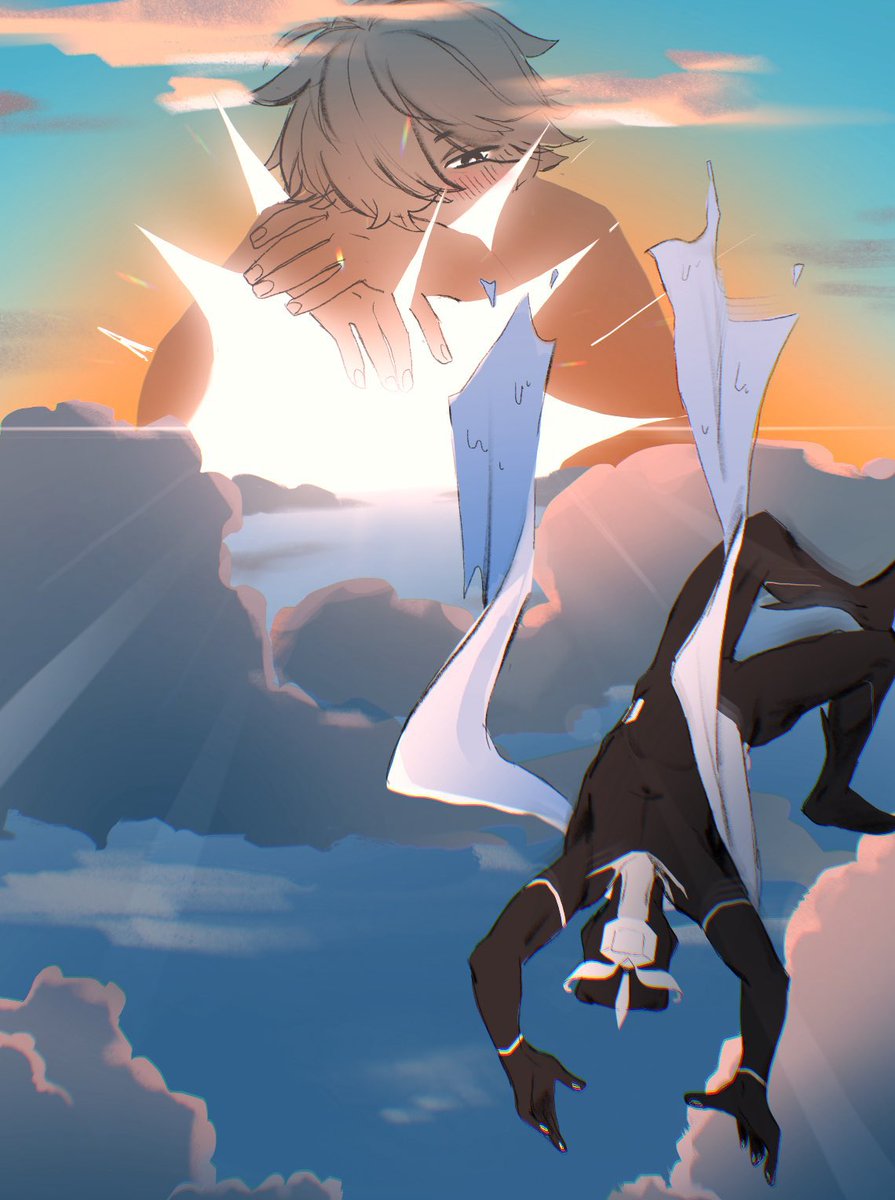 peachthyme's tweet photo. Hi @minatamayuri ! When i saw you like the sky my mind immediately jumped to yomi and i ended up drawing this. I also took the opportunity to try riso printing it and i liked it a lot! I hope you have an awesome summer ❤️🌅
#AdeltaFandomSummerSwap2025 #ウウウルトラC https://t.co/fTaaZmdsp7
