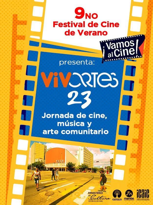 👪 Este jueves comienza un nuevo espacio cultural.  Vivartes 23 es una propuesta del 9no. Festival de Cine de Verano del ICAIC, junto a MAMBO Producciones y otros auspiciadores.
📍 Ave 23 entre 10 y 12. Vedado.
#CubaEsCultura🇨🇺 #CineVerano #ICAIC #LaHabana