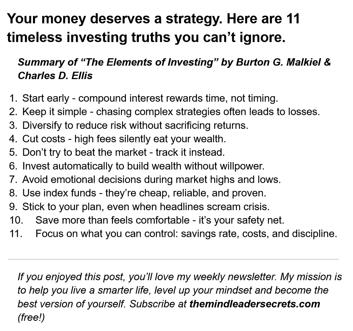 Mindtutorials's tweet photo. Your money deserves a strategy.
Here are 11 timeless investing truths you can’t ignore.
#FinancialMastery https://t.co/a0A40MDTcI