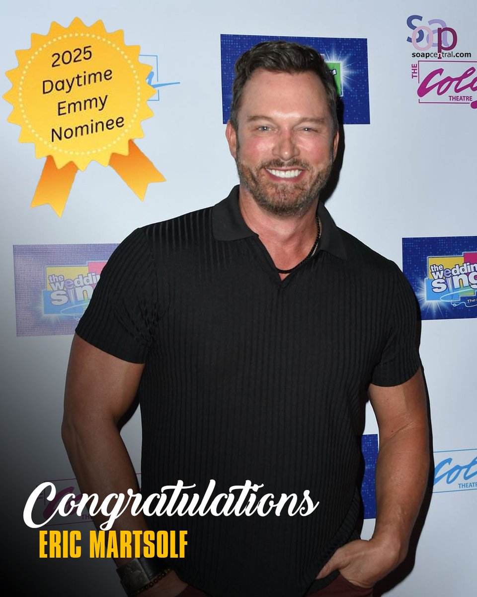 Congratulations to Eric Martsolf 🎉 He's been nominated for Outstanding  Lead Performance in a Daytime Drama Series: Actor at the 2025 Daytime Emmy  Awards for his role as Brady Black on Days, image size:960x1200
