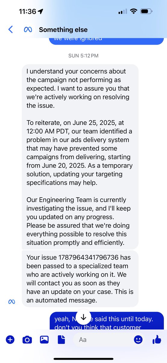 FatimaZaak's tweet photo. This is destroying my business.
📉 Crushed ROAS
🧾 Ignored tickets
🧠 Nonstop anxiety

@TechCrunch @businessinsider @verge @CNBC @FortuneMagazine — small businesses are being silently crushed by Meta.

RT if you care about creators + entrepreneurs.

#MetaFail #FacebookAds #meta https://t.co/wZWNLVh3rr
