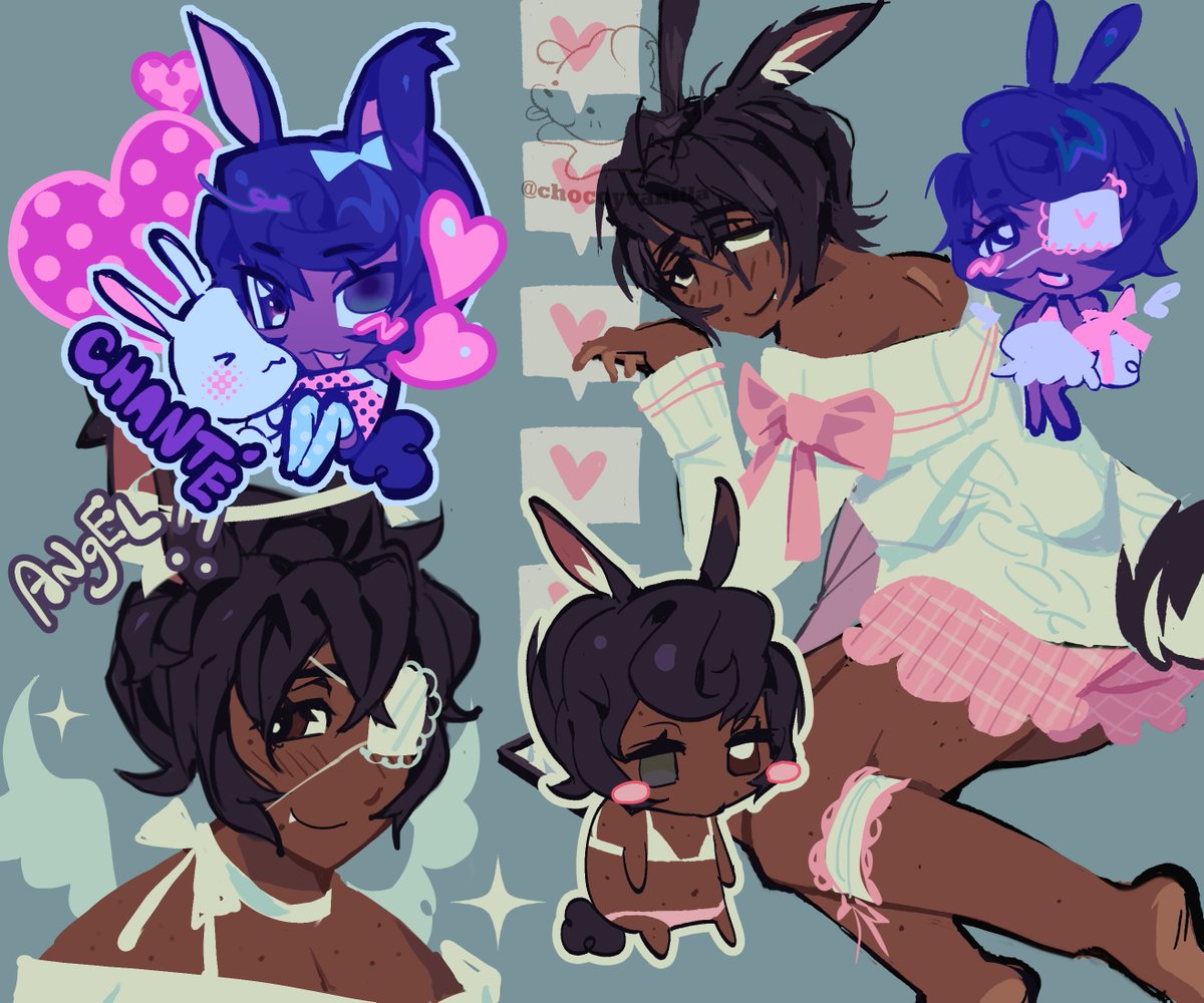 chocoyvanilla's tweet image. have been practicing drawing chibis,, idk of they look good yet xP