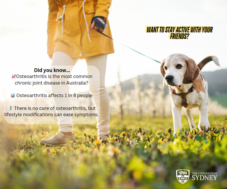 ArthritisWA's tweet image. Stay active with knee/hip osteoarthritis! Join this trial at The University of Sydney: osteoarthritisresearch.com.au/cascadeoa-stud…

#OsteoarthritisStudy #ClinicalResearch #HipPain #HealthStudy #ChronicPain #UniversityOfSydney