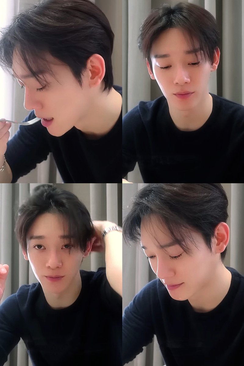 #CHEN LOOKS SO FINE IN THAT BLACK SHIRT HELLOOOOO