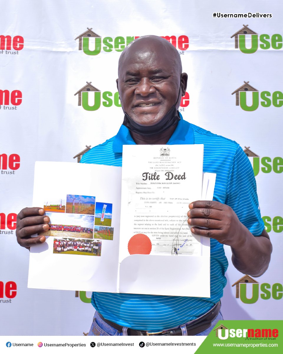 usernameltd's tweet image. When you invest in land, you’re not just buying a plot – you’re building your legacy. It’s an asset that appreciates with time and creates security for you and your family.

Start building your future today.

📞 SMS “PLOT” to 20321 or call 0725 000 222

#BuildYourLegacy