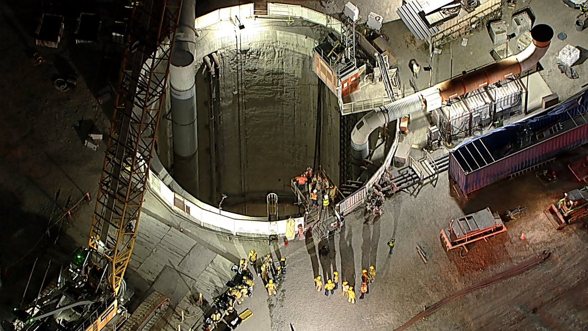 BREAKING: This is the Dragados Mining and Boring Co.  A major collapse has occurred with between 18-28 attempting to be rescued by LAFD