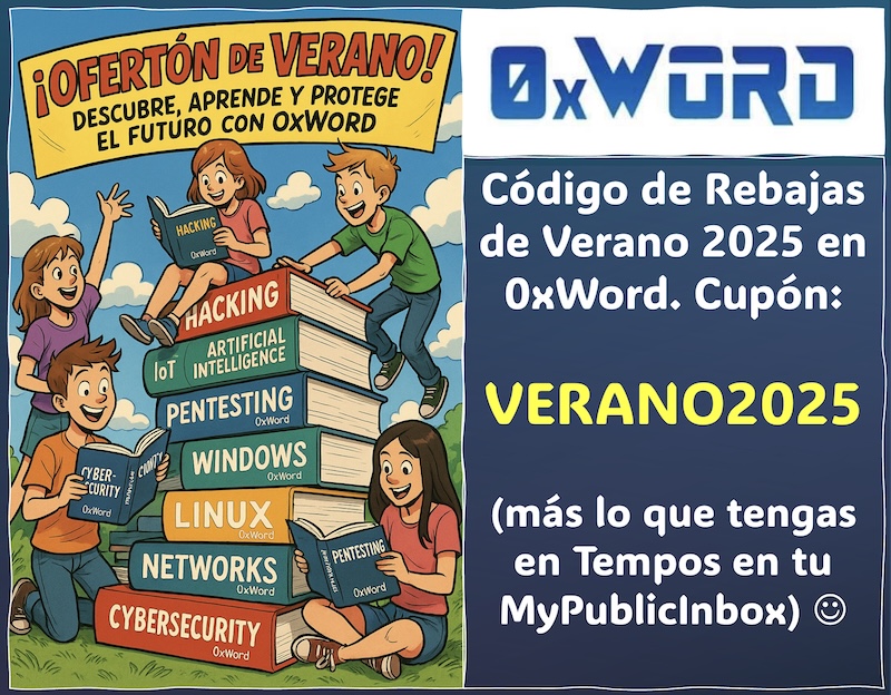 El lado del mal - Código de Rebajas de Verano 2025 en 0xWord: Cupón VERANO2025 (más lo que tengas en Tempos) elladodelmal.com/2025/07/codigo… #Libros #Hacking #ciberseguridad #Pentest #IoT #Pentesting #Hardening @0xWord