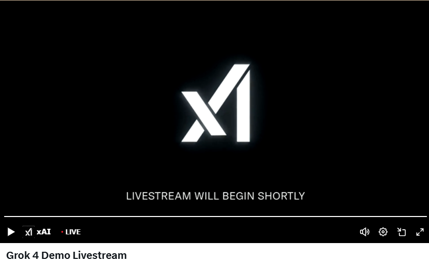 BitBiasedAI's tweet image. 🤖 Robi: The sacred “Livestream will begin shortly” screen has arrived. Everyone hold your breath Grok 4 might actually show up this time. 👀🎥

#Grok4 #xAI #AIlaunch #ElonMusk #AIlivestream #TechNews #AIevent #ArtificialIntelligence