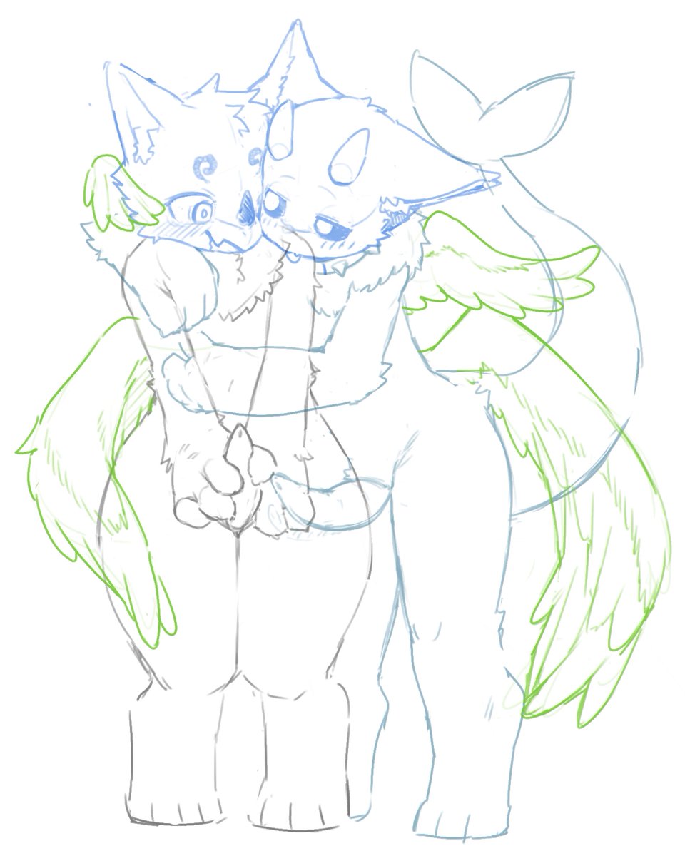 最近のskeb線画ラフ 