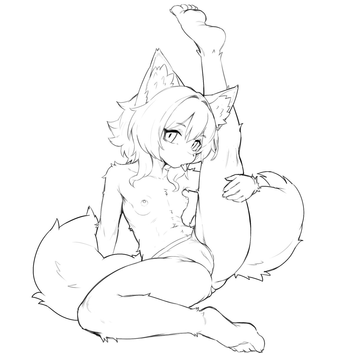 最近のskeb線画ラフ 