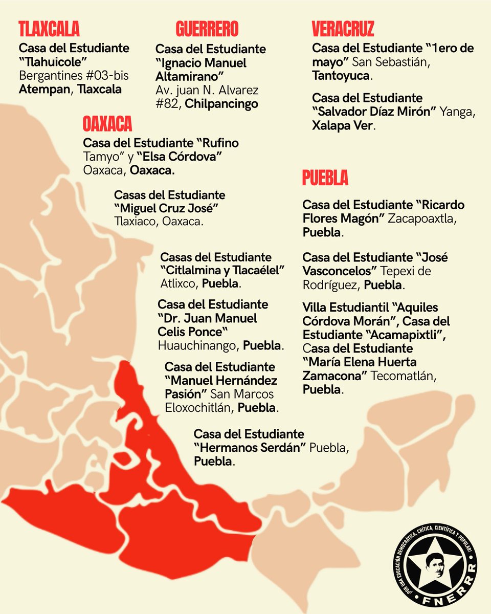 🔴 ¿𝙔𝙖 𝙘𝙤𝙣𝙤𝙘𝙚𝙨 𝙡𝙖𝙨 𝘾𝙖𝙨𝙖𝙨 𝙙𝙚𝙡 𝙀𝙨𝙩𝙪𝙙𝙞𝙖𝙣𝙩𝙚 𝙖𝙛𝙞𝙡𝙞𝙖𝙙𝙖𝙨 𝙖 𝙡𝙖 #𝙁𝙉𝙀𝙍𝙍𝙍? 🧐🏠

¡Actualmente existen 73 Casas del Estudiante distribuidas a lo largo y ancho del país!
🏢🇲🇽

Si deseas más información, no dudes en enviarnos un mensaje. 📩💬