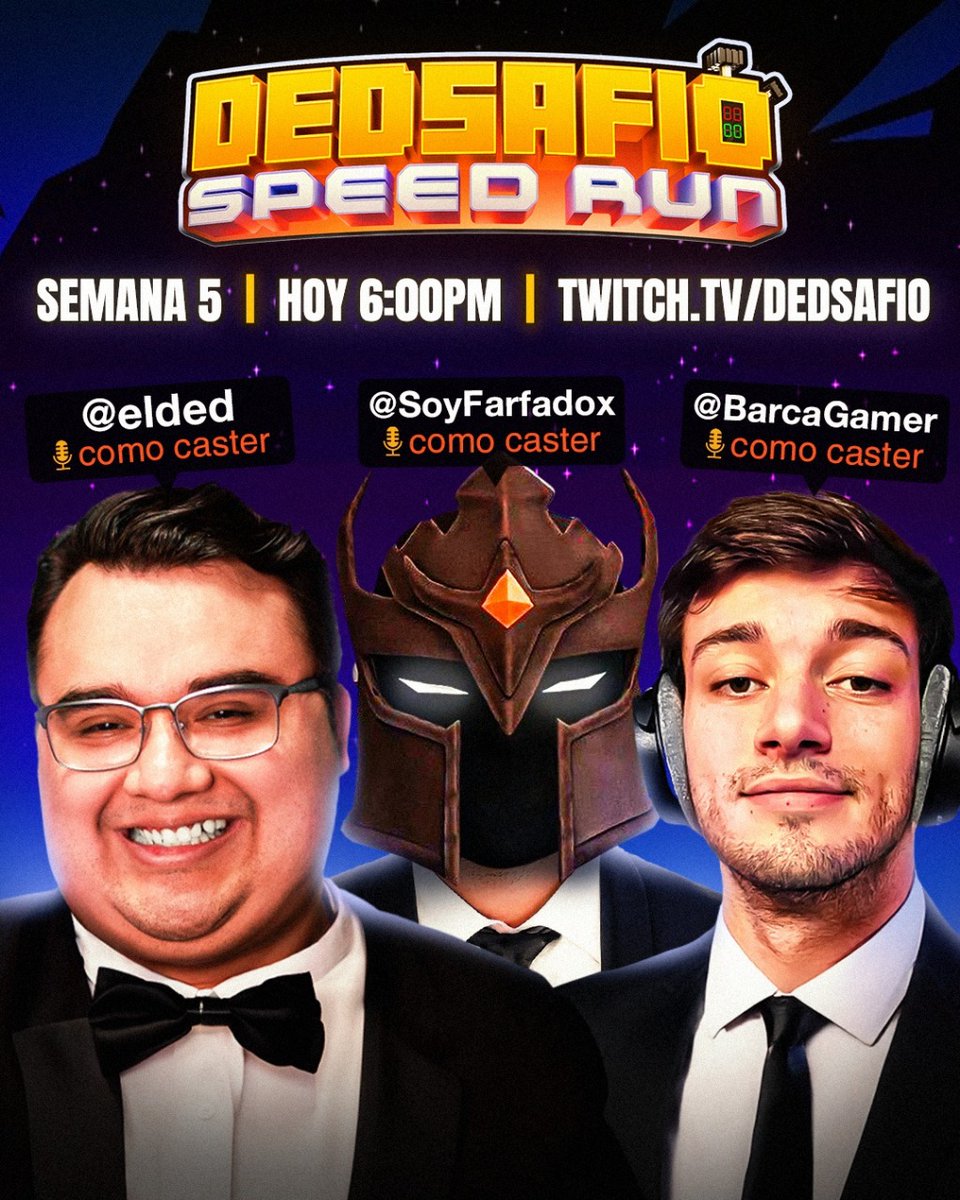 elded (@dedreviil) on Twitter photo Hoy tenemos un caster especial en el Speed Run #5
Tambien me dijeron por ahi que tal vez se aparece un tal WestCol a jugar... no se si al final le de miedo jiji
twitch / elded Hoy tenemos un caster especial en el Speed Run #5
Tambien me dijeron por ahi que tal vez se aparece un tal WestCol a jugar... no se si al final le de miedo jiji
twitch / elded