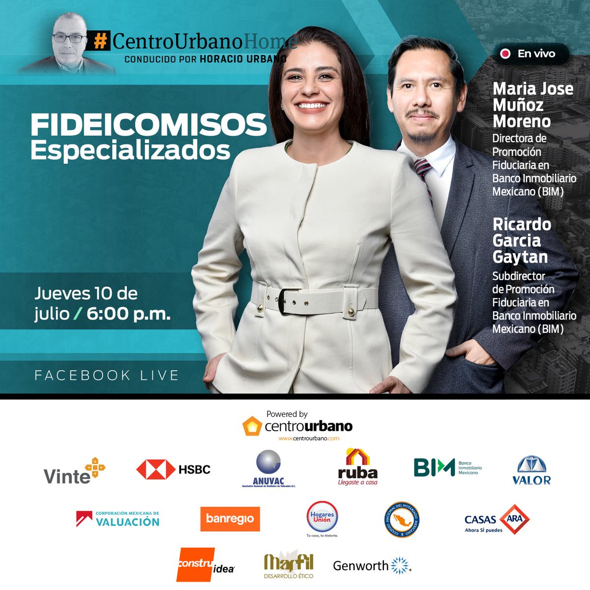 ¿Qué son y cómo funcionan los fideicomisos especializados del <a href="/bimbanco/">BIM Banco</a>?

Para platicar sobre este tema, en la próxima sesión de #CentroUrbanoHome nos acompañarán:
🔸María José Muñoz Moreno
🔸Ricardo García Gaytán

📆 10 de julio, 18:00 horas
📹 👉🏻 ow.ly/6hp050WnnNM