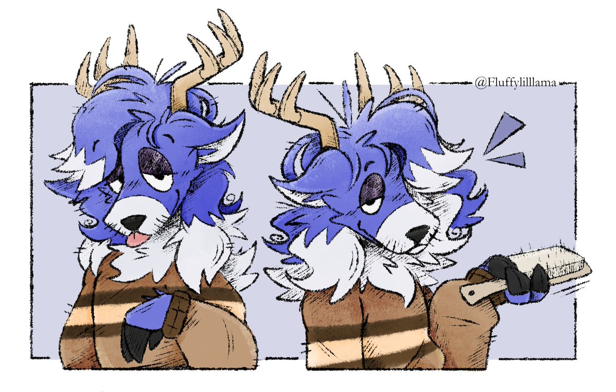fluffylilllama's tweet image. Deer boy doodles for @bluberrydeer__