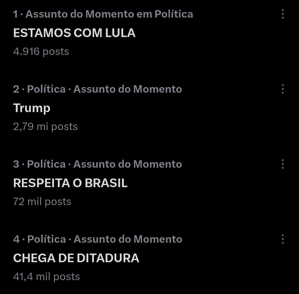 ATENÇÃO!!! Extrema-direita está levando uma SURRA, e olha que é a rede social do Elon Musk que odeia o Alexandre e o Lula!!

Comente ESTAMOS COM LULA e vamos mostrar que o Brasil é dos brasileiros!!

RESPEITA O BRASIL
CHEGA DE DITADURA
