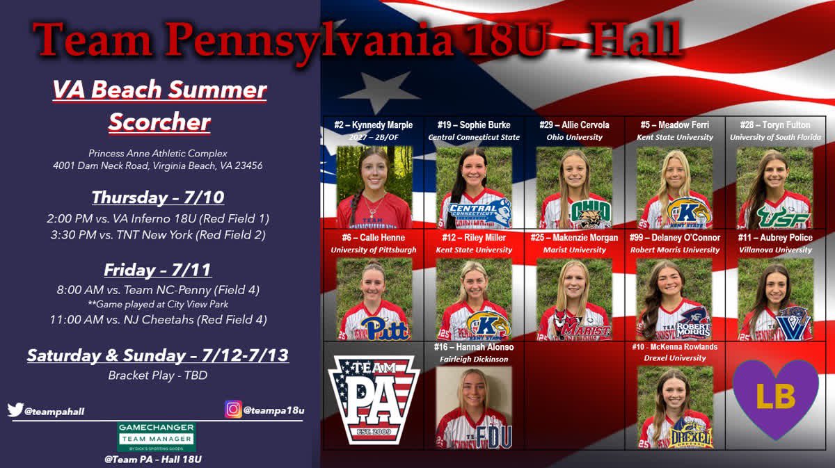 Schedule this week for Virginia Beach!☀️ <a href="/DrexelSoftball/">Drexel Softball</a> <a href="/bkalman23/">Brooke Kalman</a>