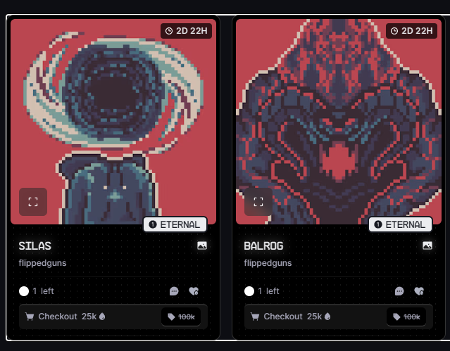 Silas &amp; Balrog are available at my <a href="/drip_haus/">DRiP 💧</a>  storefront!

25k Droplet each!