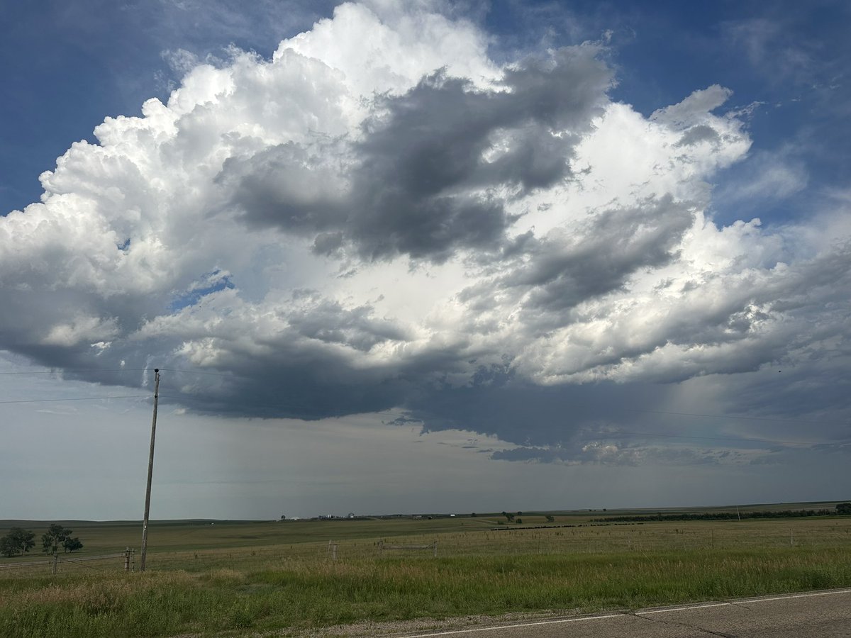 JimothyPimpin's tweet image. A little storm south of Vivian and Presho, SD trying to develop and become a discrete cell but has a bit of a high base
