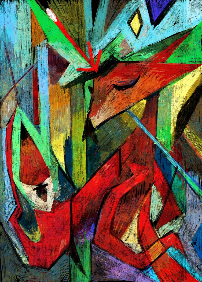 Schmrgl's tweet image. Franz Marc inspired art #franzmarc