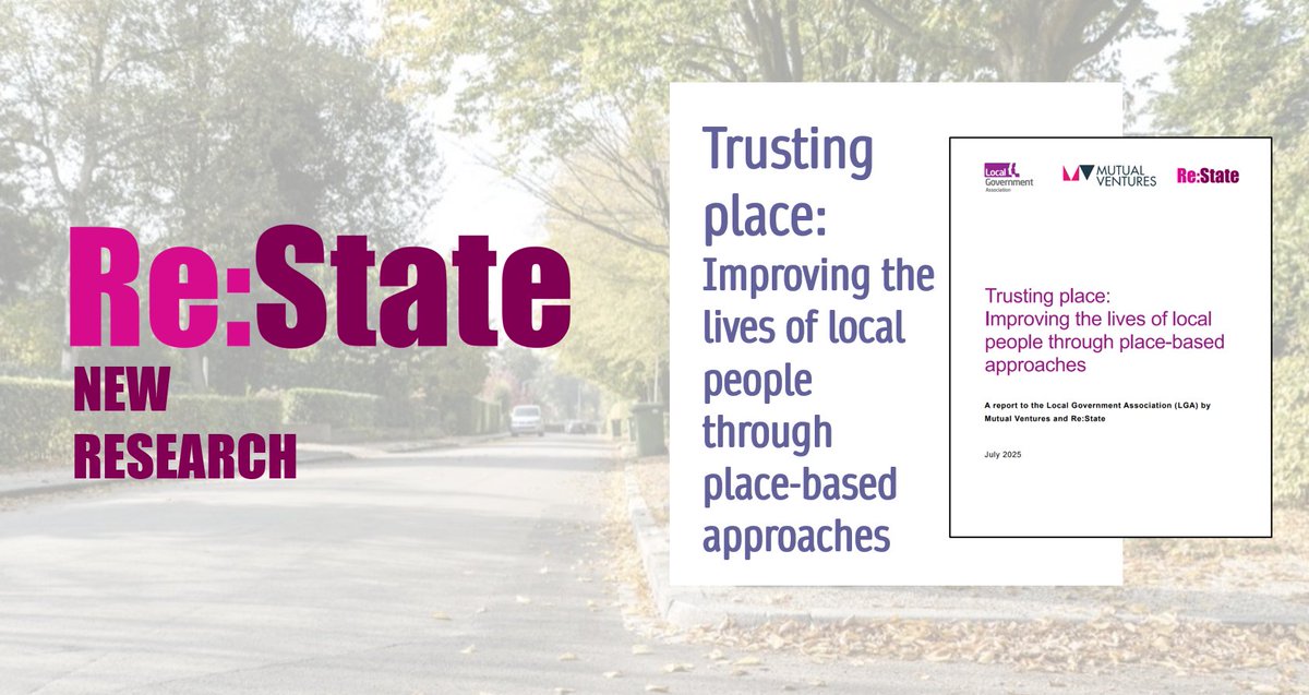 NEW: 'Trusting place: Improving the lives of local people through place-based approaches'

At a pivotal moment for local services, we joined forces with <a href="/MutualVentures/">Mutual Ventures</a> to outline a new model for <a href="/LGAcomms/">Local Government Association (LGA)</a>.

22 proposals, based on engagement with 50+ practitioners and experts.